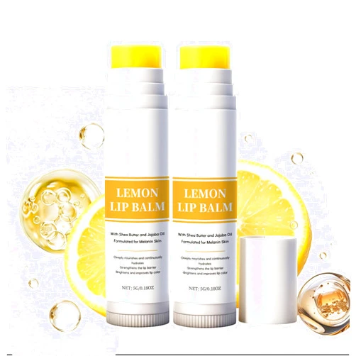 CleJoy 2PCS Lemon Lip Balm,Vitamin C Lip Moisturizing Balm for Dark Lips—Prevents Dry,Reduces Lip Lines