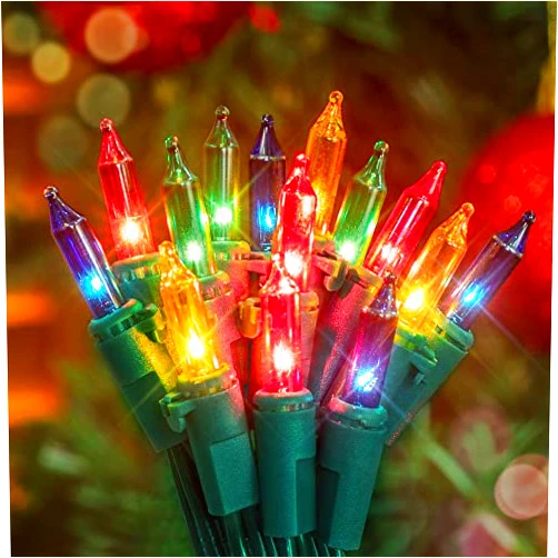 Hopolon Mini Christmas Lights, 2 Pack 23ft 100L String Lights, 120V UL Plug Extendable Xmas Tree Lights for Christmas, Patio, Home, Party, Holiday, Garden, Indoor/Outdoor Decor(2pcs Multicolor)