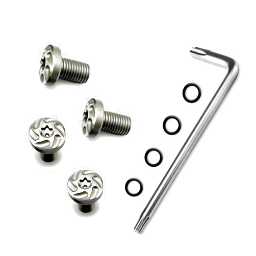 BESTWEST 1911 Grip Screws, 4 O Rings, T10 Torx Key, Fancy Silver 1911 Screws