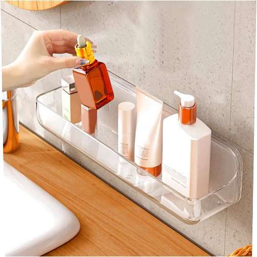 Diesisa Acrylic Wall Mounted Shower Caddy, Clear, 12.4