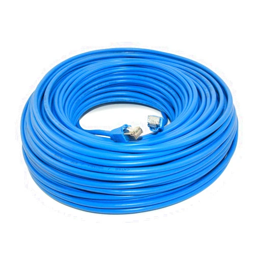 My Cable Mart MyCableMart 200ft Cat5E Shielded Ethernet RJ45 Patch Cable,Stranded,Snagless Booted,Blue