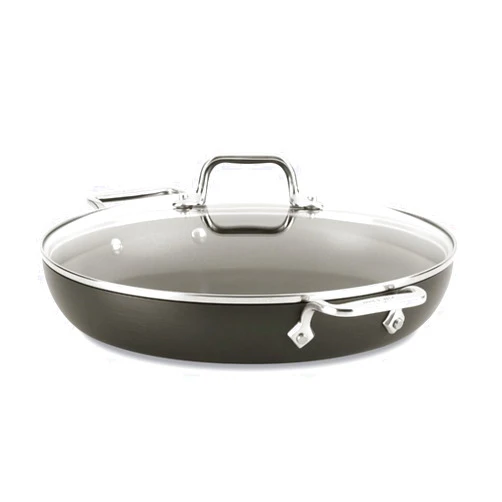 All-Clad HA1 Hard Anodized Non Stick Everyday Pan w/ Lid and Handles, 12 Inch, Induction, Oven Broiler Safe 500F, Lid Safe 350F, Deep Frying Pan, Skillet, Pots and Pans, Kitchen, Cookware, Black