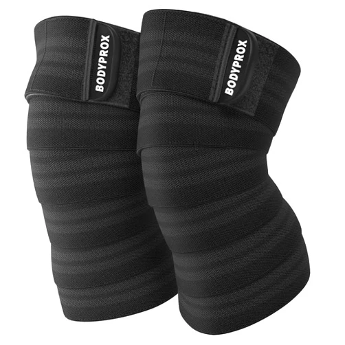 Bodyprox Knee Wrap 2 Pack for Squats, Weightlifting, Powerlifting, Leg Press, and Cross Training, Knee Support for Men and Women