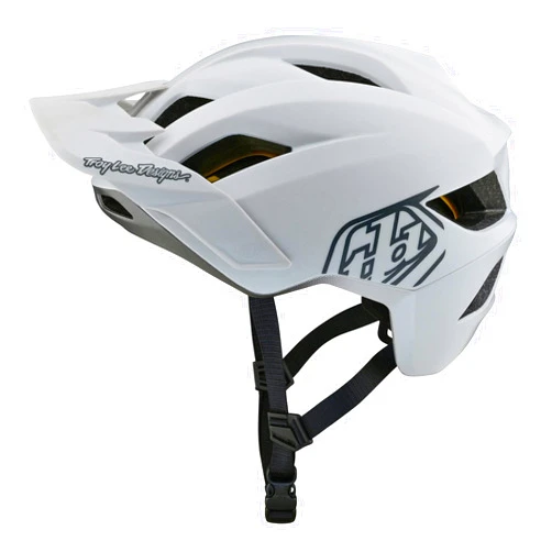 Troy Lee Designs Flowline Adult Bicycle Trail All Mountain Helmet W/MIPS, Point White, Medium/Large