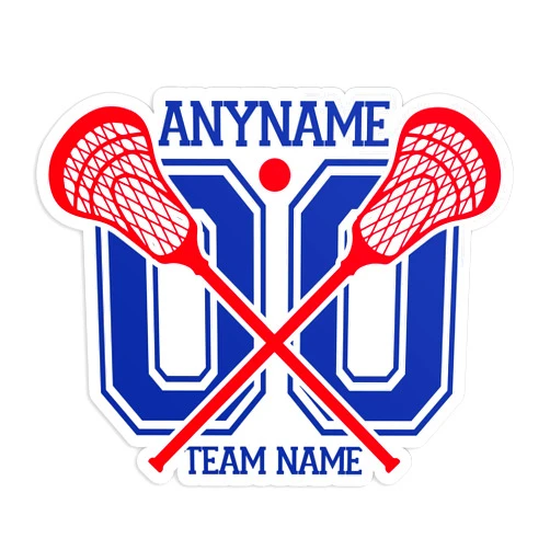 BANAHALLS Custom Initial Name Lacrosse Player Name Personalized Sticker Lacrosse Number Team Sport Lover Waterproof Vinyl Decal for Water Bottle, Kindle, Laptop, Hardhat Stickers Gift for Her Him Kids Men