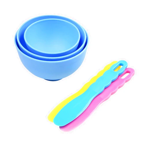 Vocadok Dental Lab Mixing Bowl Rubber Flexible Plastic Spatula for Alginate Impression Plaster Materials(6Pcs)