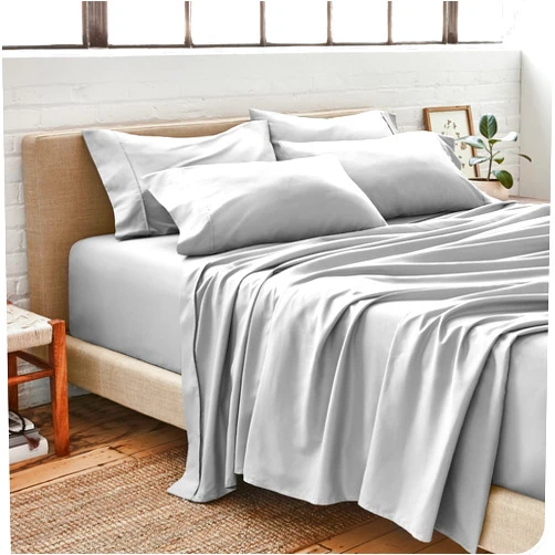 RIANBHI Restura California King Size 1000 TC Egyptian Cotton - 6 Piece Silver Gray Bed Sheets Soft 16 Inches Deep Easy Fit Breathable Wrinkle Free Comfy Bedding Sheets