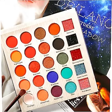 Ecofavor Metallic High Pigmented Eyeshadow Palette, DE’LANCI Professional Warm Smokey Neutral Eyes Shadow Makeup Pallet,Matte Shimmer Glitter 25 Colors, Black Red Glitter Rose Gold Metallic Shimmer Pallet