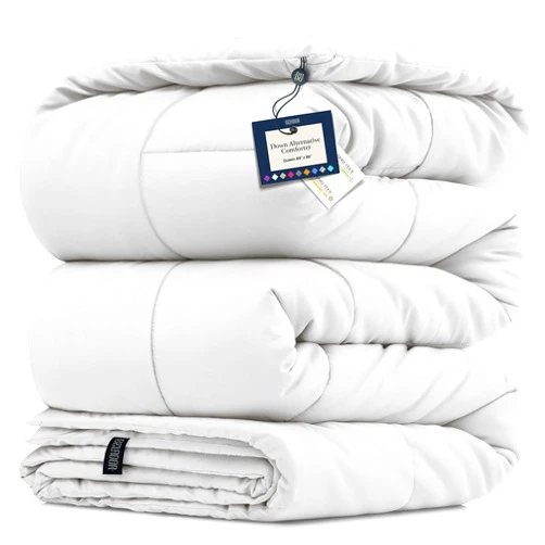 BELADOR Queen Comforter White Duvet Insert Queen Size Bed Comforter- All-Season Down Alternative Comforters, Mid-Plush Lightweight Comforter, Box Quilted Siliconized Fiberfill Oeko-Tex Hotel Comforter