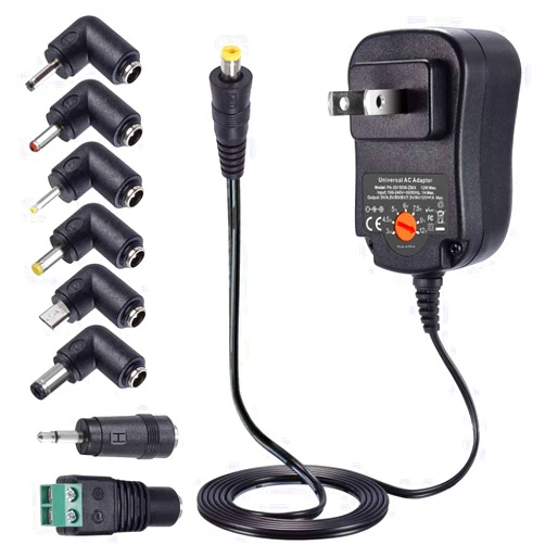 ZOZO 12W 12 Volt 1 Amp 3V 4.5V 5V 6V 7.5V 9V 12V Power Supply, Universal AC Adapter with 5.5mm x 2.1mm Barrel Plug and 8 Selectable Tips Micro USB 3.5mm Jack for MP3 MP4 Player Headphone Speaker Watch