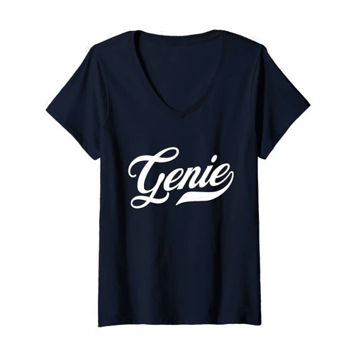 Visit The Funny Sayings Design Good Mood, Funny Sayings & Sarcastic Quotes - Genie V-Neck T-Shirt