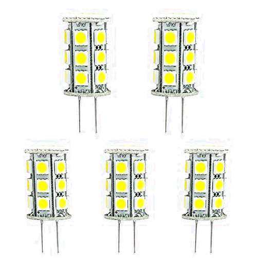 HERO-LED BTG4-24T-CW Back Pin Tower G4 LED Halogen Replacement Bulb, 4.8W, 30-35W Equal, Cool White 6000K, 5-Pack(Not Dimmable)
