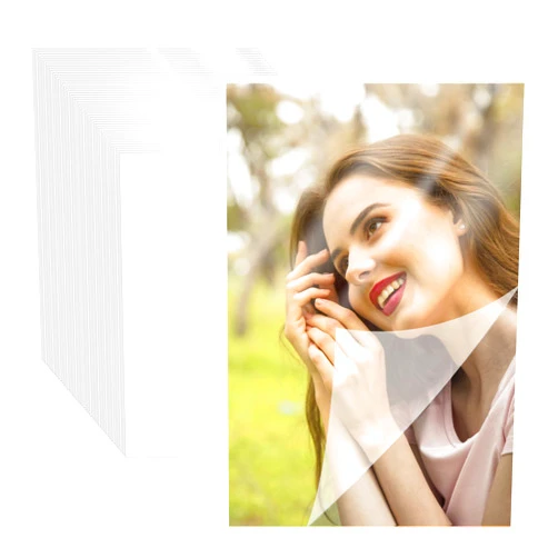 XUEHU 100 Sheets 3x5inch Self Adhesive Laminating Sheets, Self Seal Laminating Pouches, Clear Sticker Laminate Sheets for Documents & Photos & Index Cards No Laminating Machine Needed