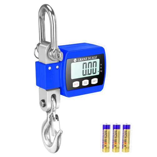ROMECH 1100lbs Digital Hanging Crane Scale with Cast Aluminum Case, 500Kg Heavy Duty Scale for Construction Factory Building Hunting (1100lbs, Blue)