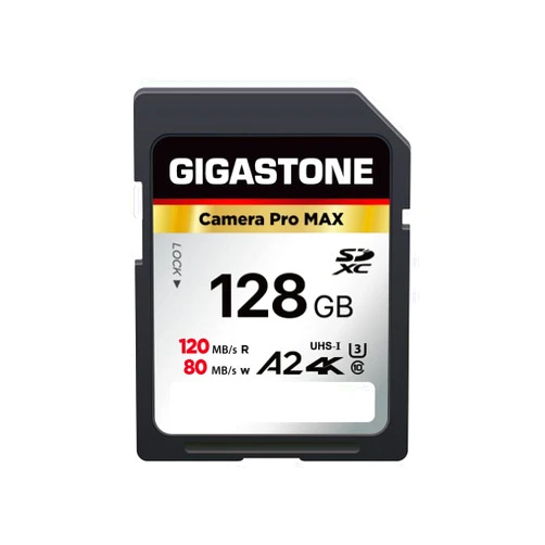 Gigastone 128GB SD Card, 4K Camera Pro MAX, A2 4K SDXC Memory Card High Speed 4K Ultra HD UHD Video Compatible with Canon Nikon Sony Pentax Kodak Olympus Panasonic Digital Camera, with 1 Mini case