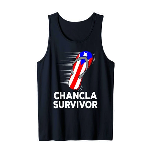 Funny Chancla Survivor Funny Puerto Rican Meme Tee Chancla Survivor Puerto Rico Funny Spanish Joke Gift Idea Tank Top
