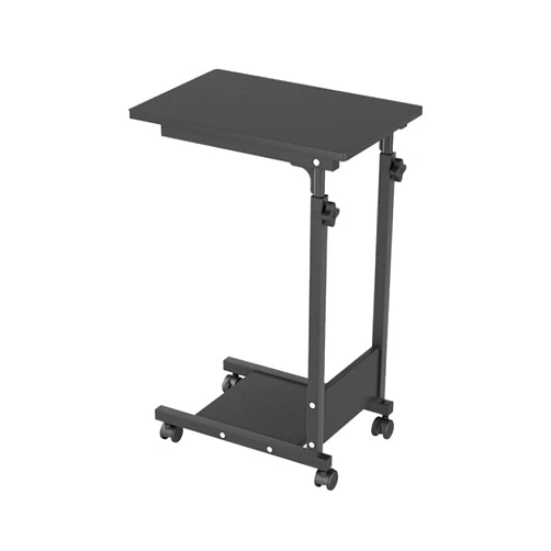 FAFACAI Mobile Rolling Laptop Standing Desk Height Adjustable Stand Overbed Table with Wheels Tray Modern Cart Portable for Bed Sofa Side