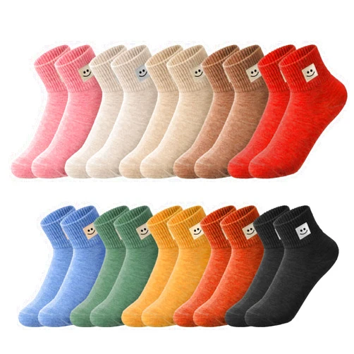 Eurzom 10 Pairs Socks Elastic Ankle Length Cotton Socks Aesthetic Socks Cute Socks Lightweight Low Cut Socks for Women Girl