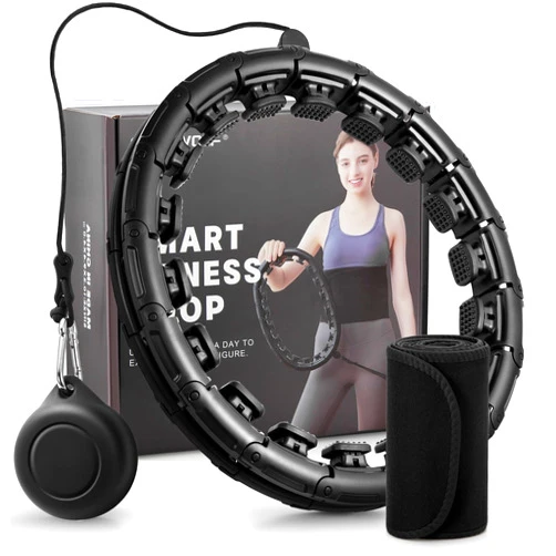 Cutewolf Weighted Fit Hoop Plus Size with Extra Sweat Belt for Adult Weight Loss, 32 Detachable Links Smart Fitness Hoop, Fitness and Massage 2 in 1, Great for Adults and Beginners