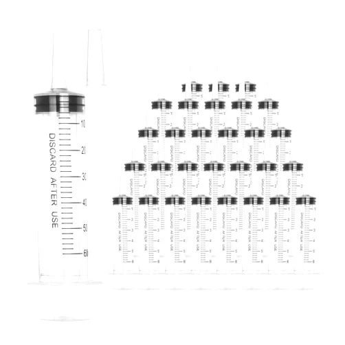 Vaokin 60ml Plastic Syringe with Cap, Large Syringes without Needle for Liquid, Scientific Labs, Measurement, Pet Feeding ,Ink Refilling ,Oil or Glue Applicator, Individually Wrapped (30 Pack)