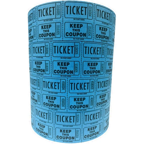 The Ticket Gurus-Raffle Tickets - (4 Rolls of 2000 Double Tickets) 8,000 Total 50/50 Raffle Tickets in Blue