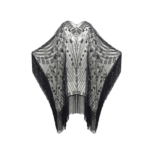 BABEYOND 1920s Sequin Beaded Shawl Wraps Fringed Evening Cape Scarf for Wedding