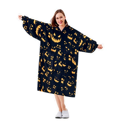 FestiCorp Festival Blanket Hoodie for Adults - Extra Long Wearable Sweatshirt with Giant Sleeve, Hood and Pocket