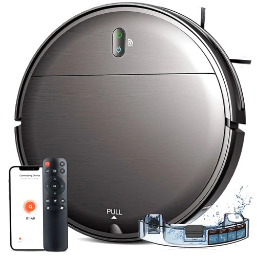 MAMNV Robot Vacuum and Mop Combo, WiFi/App, Robotic Vacuum Cleaner with Schedule, 2 in 1 Mopping Robot Vacuum with Watertank and Dustbin, Self-Charging, Slim, Ideal for Hard Floor, Pet Hair, Carpet