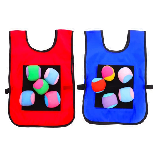 Ipetboom 2Pcs Sticky Target Ball Vests with 10pcs Soft Balls, Dodgeball Vests Game, Outdoor Game Props for Kids Sports, Sticky Target Ball Throwing Balls Set