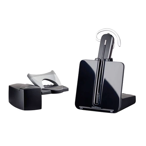 Poly Plantronics - CS540 Wireless DECT Headset with Lifter (Poly) - Single Ear (Mono) Convertible (3 wearing styles) - Connects to Desk Phone - Noise Canceling Microphone