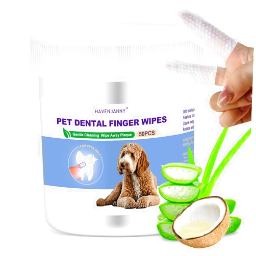 HavenJanny Teeth Cleaning Wipes for Dogs and Cats, Pets Dental Wipes for Freshen Breath Removing Plaque and Tartar, Portable & Disposable