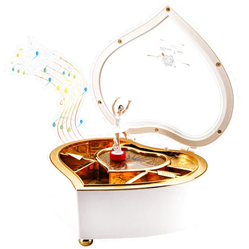 yarlung Ballerina Music Box for Mother's Day Gift, Rotating Dancing Girl Figurine White Heart Gift Box for Jewelry, Trinket, Valentine's Day, Birthday