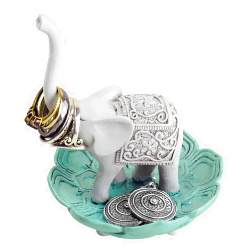 Evelots Ring Holder-Good Luck Elephant-Jewelry Bowl/Stand-Earring/Necklaces