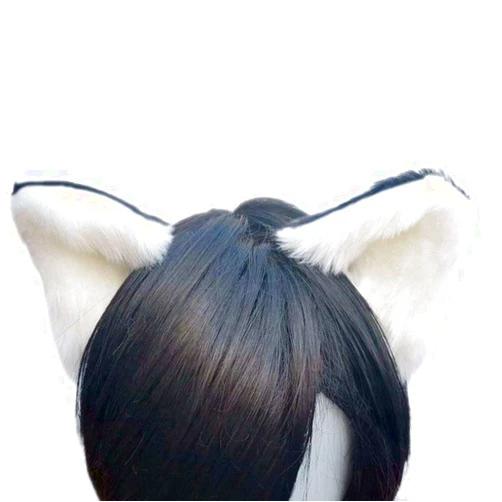 Sheicon Furry Neko Cat Ears Kitty Ear Hair Clip Headband Anime Cosplay Accessories For Halloween Costume Color White Black Size One Size