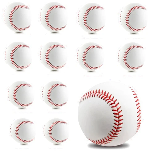 OMYOPY Blank Baseballs Solid Cork Core, 9 Inch Baseball Balls Unmarked Autographs Baseball for League Play, Pitching, Hitting, Batting, Fielding, Autograph, Gifts