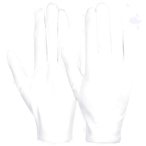anezus 12 Pairs Cotton Gloves for Dry Hands, White Cotton Gloves Cloth Serving Gloves for Eczema Moisturizing Dry Hands Jewelry Silver Archival Costume Inspection, Medium Size