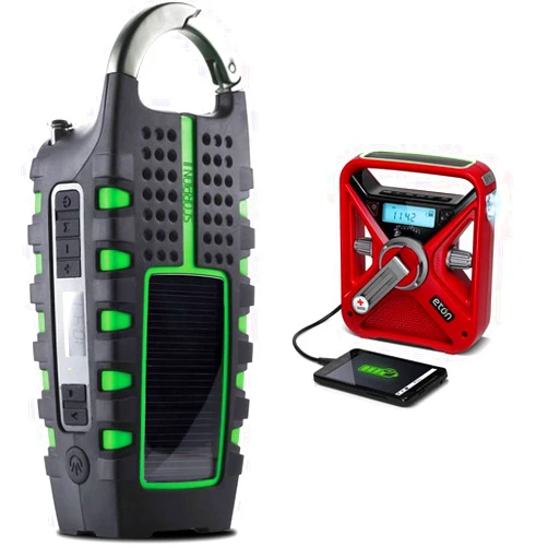Eton Emergency Preparedness Radio & Flashlight Bundle | Scorpion II (Green) + FRX3+ (Red)