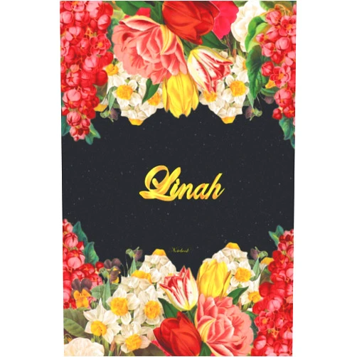 Saso Imaginative Arts Linah Notebook: Lined Notebook / Journal with Personalized Name, & Monogram initial L on the Back Cover, Floral Cover, Gift for Girls & Women