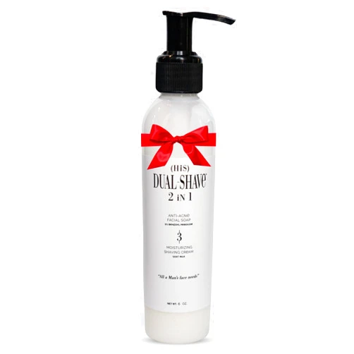 Dual-Shave The World's First 2-in-1 Acne Facial Wash + Medicated Shaving Cream for Sensitive Skin - Lab Tested & Proven - Men's Shaving Lotion with Goat Milk & 5% Benzoyl Peroxide - For Razor Bumps & Dark Spots