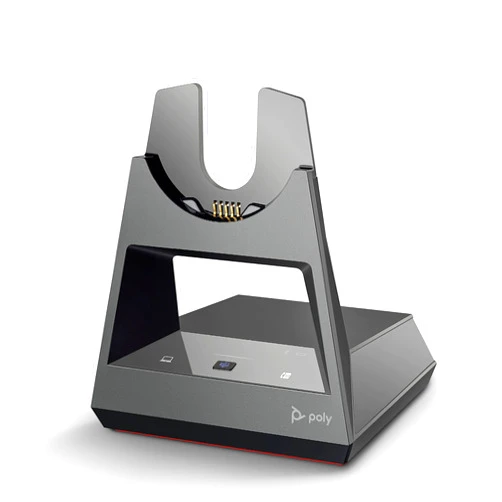 Poly - Voyager Office Base (Plantronics) - Compatible with Voyager Focus 2 and Voyager 4300 UC Series Headsets (Sold Separately) - Connect to PC/Mac, Deskphone, & Cell Phone - Teams Version