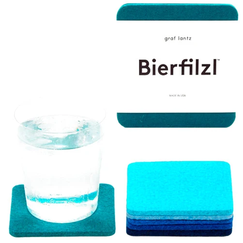 Graf Lantz - Bierfilzl Felt Coasters - Square - 100% Merino Wool - Moisture Wicking - Heat Resistant - Sustainable - Absorbent - Home Decor - Housewarming Gift - 6 Coaster Set - 4