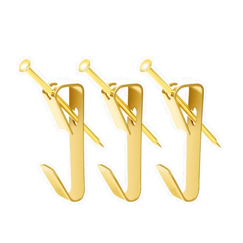 OUSCHR 100 LBS Gold Picture Hangers, Metal Picture Hooks with Nails, Heavy Duty Hardware Hanger Kit for Hanging Pictures, Frame, Mirror, 15 PCS