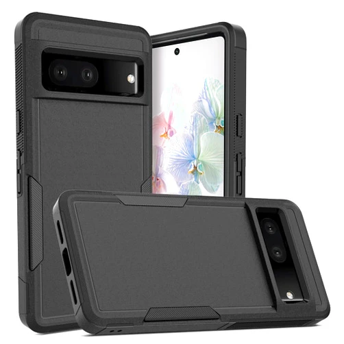 Bisbkrar Case for Google Pixel 7 Pro 5G, Commuter Phone Case [Military Grade] 2 in 1 Shockproof Rugged Protective, Heavy Duty Cover for Pixel 7 Pro 5G Black(Without Built-in Screen Protector)