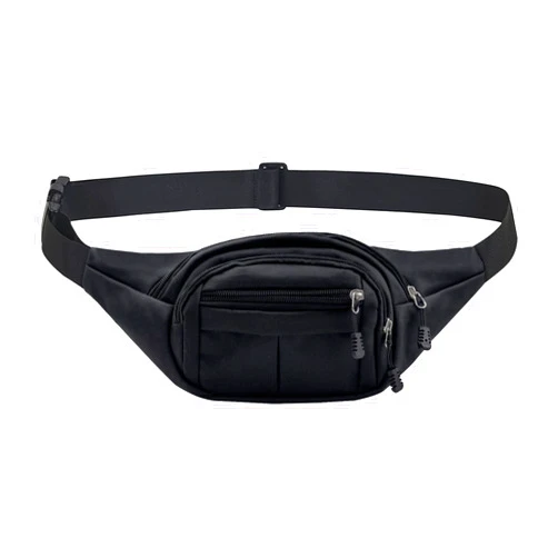 Flytianmy Fanny Pack, Waist Pack for Men and Women, Waterproof Sports Waist Bag with Adjustable Strap for Travel Hiking Running Black