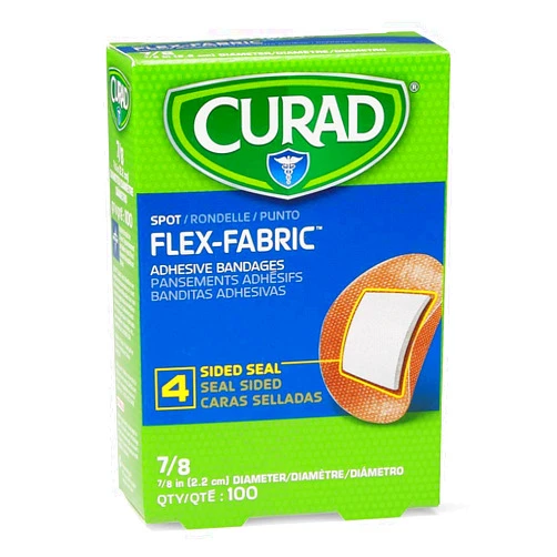 Medline Curad Flex Fabric Spot Adhesive Bandages, Bandage Diameter is 7/8
