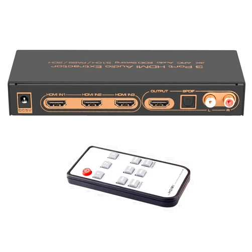 IArkPower 3 in 1 Out HDMI Switch Audio Extractor 4K@30Hz HDMI Switcher with Optical RCA L/R Audio Out