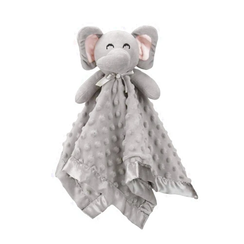 Pro Goleem Elephant Security Blanket, Soft Lovey Unisex Lovie Baby Gifts for Newborn Boys and Girls Snuggle Toy Stuffed Animal Grey 16 Inch