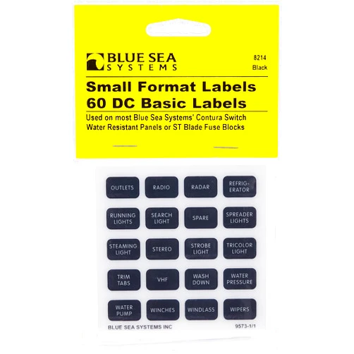 Blue Sea Systems 8214 Black 60 Label Set