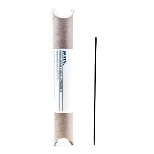 Sesneslabs Santal Coreless Pure Incense Sticks, Clean-Burning, Niche Papyrus, Cardamom, Iris, Spices, Musk, Leather, Sandalwood Scented, Hand-Dipped, 1 Hour Burn Time, 20 Sticks, Bamboo Charcoal-Based