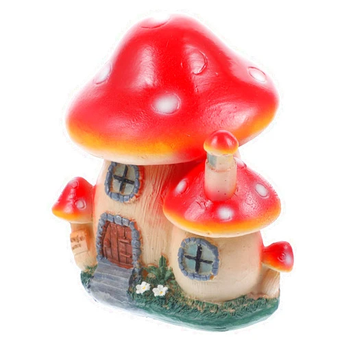 BESPORTBLE Bonsai Mushroom Sculpture Mushroom Accessories Resin Mushrooms House Mushroom Garden Decor Garden Ornament Tiny Mushrooms Mushroom Terrarium Mushroom Statues Outdoor